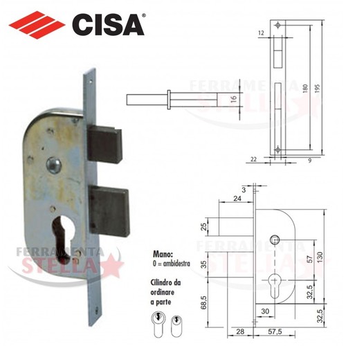 Serratura infilare cisa 42421 - serratura,
