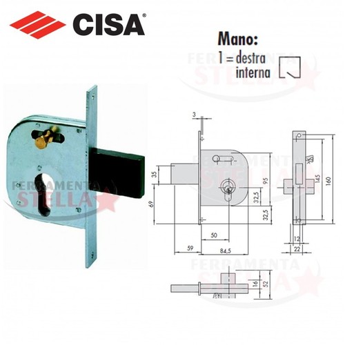 Serratura infilare cisa - serratura,