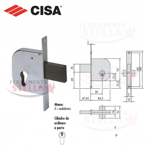 Serratura infilare cisa - serratura,