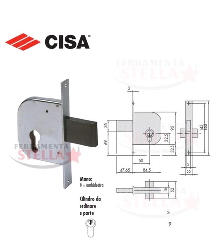 Serratura infilare cisa - infilare,